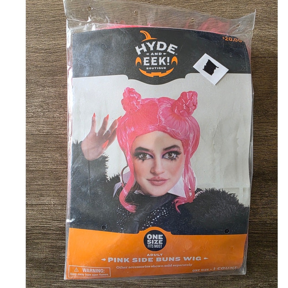 Hyde and EEK Boutique Adult Pink Side Buns Wig Halloween Costume Space Buns